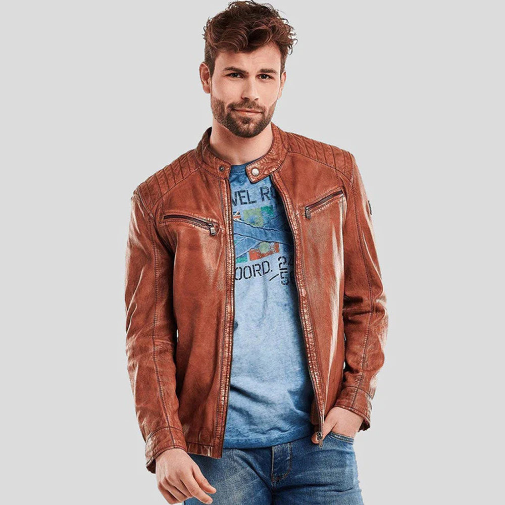 NEW MEN Biker Leather Jacket