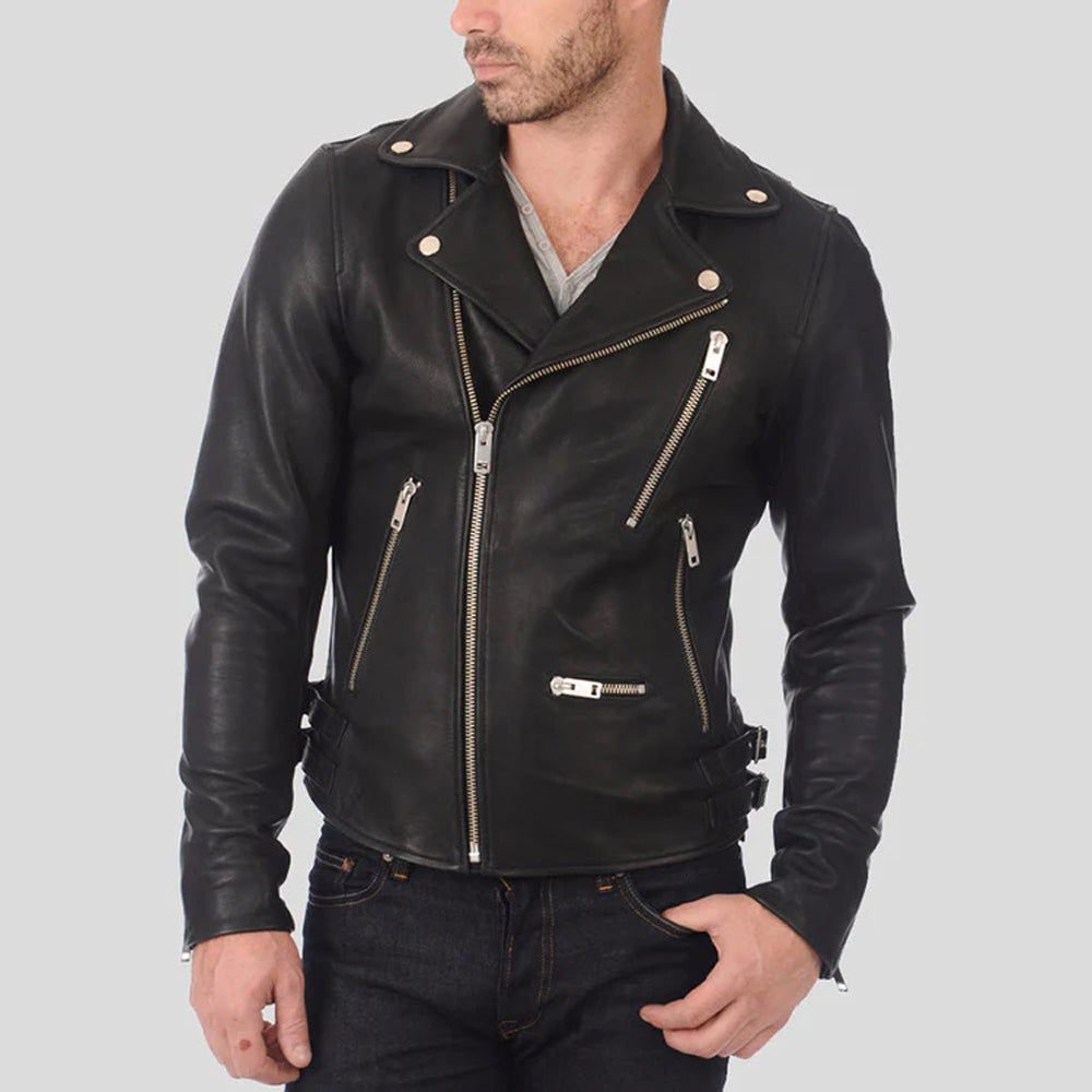 NEW MEN Biker Leather Jacket