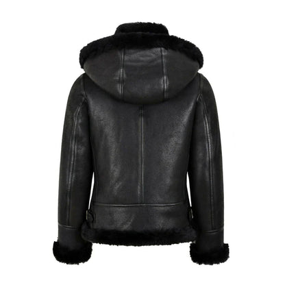 NEW WOMEN Leather Shearling Jacket