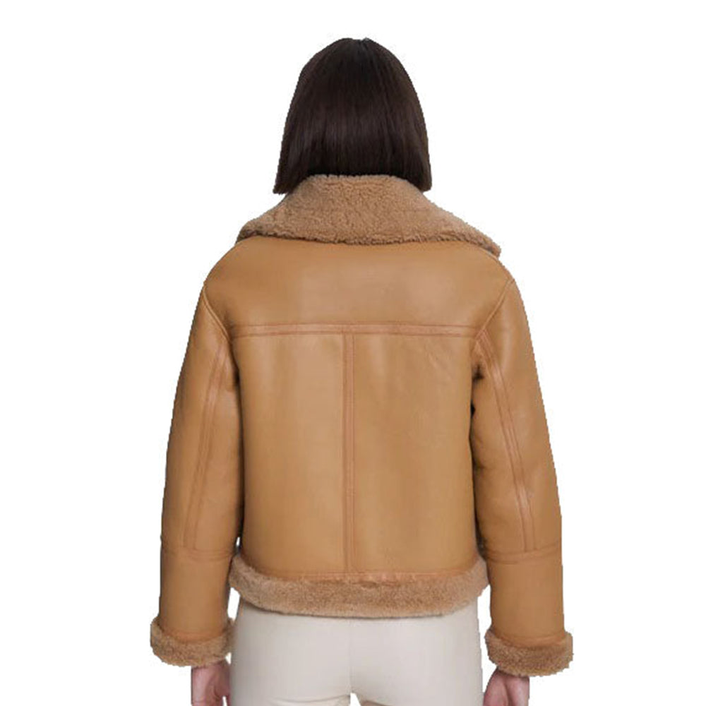 NEW WOMEN Leather Shearling Jacket