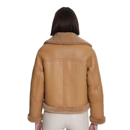 NEW WOMEN Leather Shearling Jacket