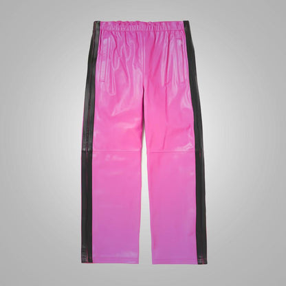 New Pink Real Sheepskin Leather Pant For Men