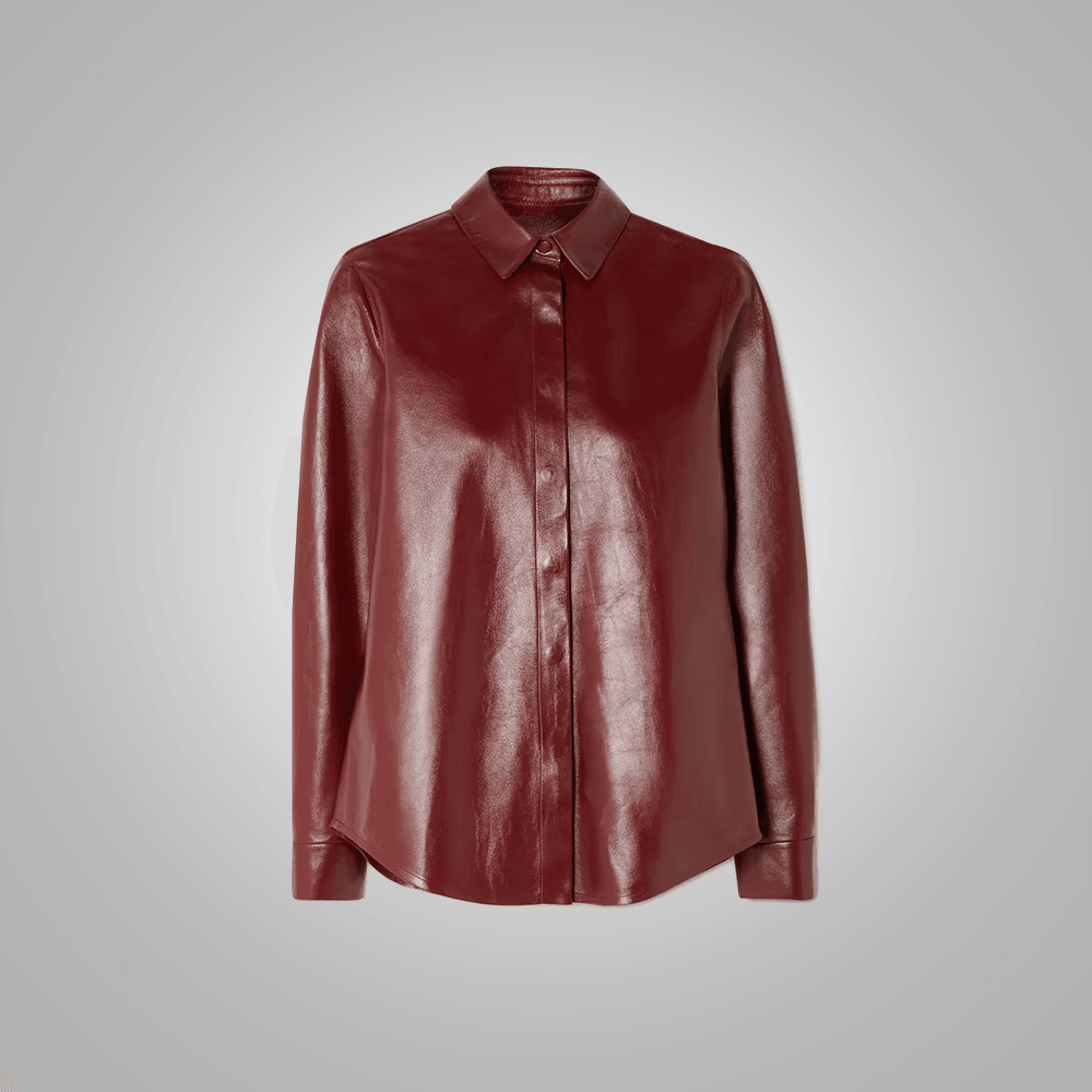 Women's Buttery Soft Red Leather Shirt