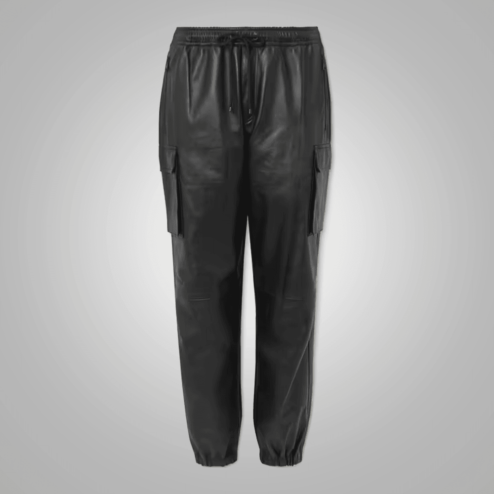 Black Biker Leather Sheep Skin Pant For Men