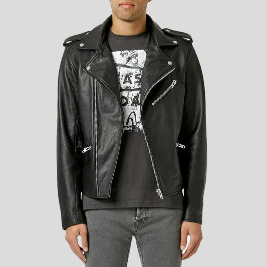 Men's Cimarron Black Motorcycle Leather Jacket