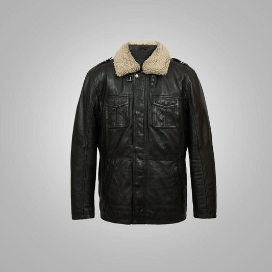 Men's Black Sheep Nappa Leather Coat