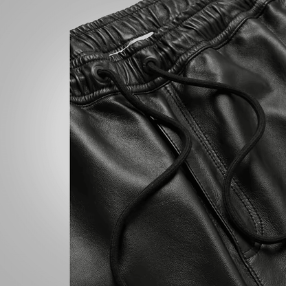 Black Biker Leather Sheep Skin Pant For Men