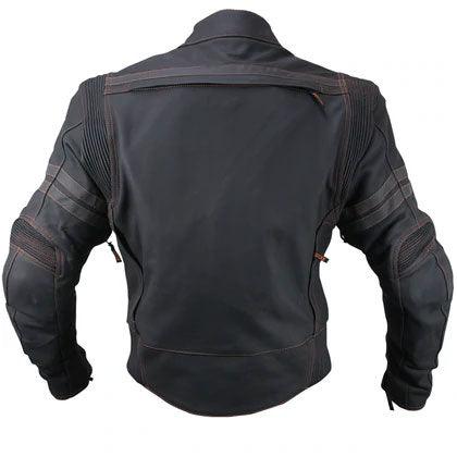 Men's 'Street' Motorcycle Matte Black Leather Armored Jacket