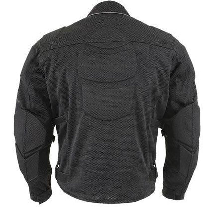 Caliber Black Mesh Motorcycle Jacket with X-Armor Protection For Men