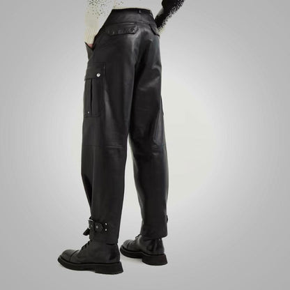 New Real Black Fashion Leather Pant For Men