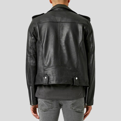 Men's Cimarron Black Motorcycle Leather Jacket