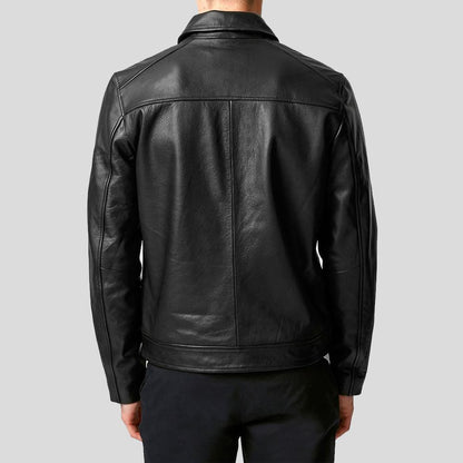 Men's Benn Black Motorcycle Leather Jacket
