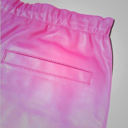 New Pink Real Sheepskin Leather Pant For Men