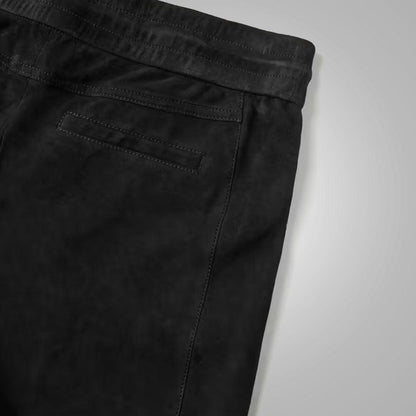 Men's Black Real Sheepskin Leather Jeans Pant
