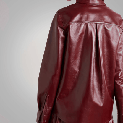 Women's Buttery Soft Red Leather Shirt