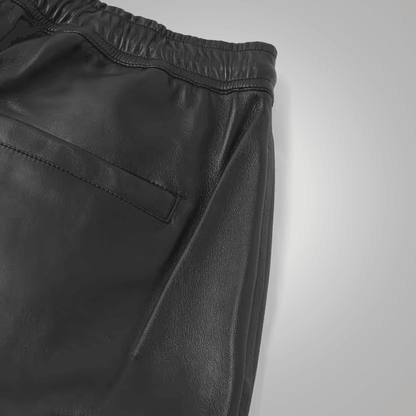 Black Biker Leather Sheep Skin Pant For Men