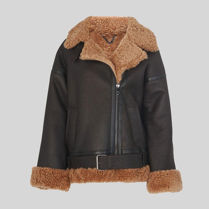 WOMEN'S SHEARLING BROOKE BIKER JACKET