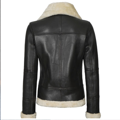 NEW WOMEN Leather Shearling Jacket