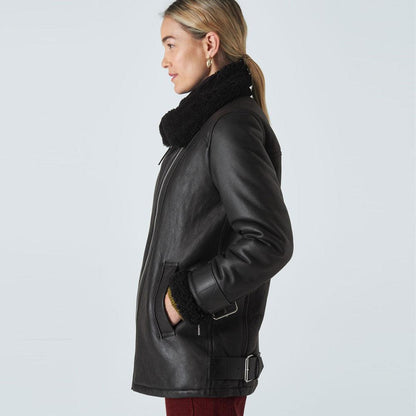 WOMEN'S SHEARLING BRIANNA BIKER JACKET