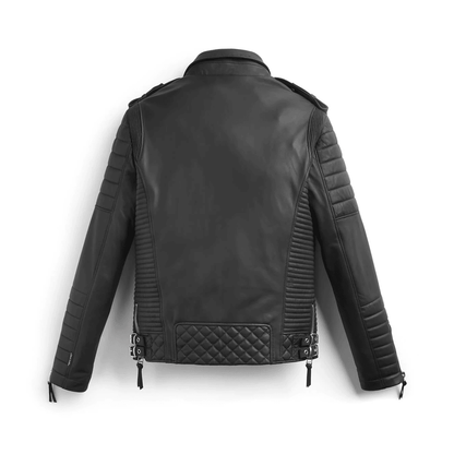 Men's Black Biker Motorbike Leather Jacket
