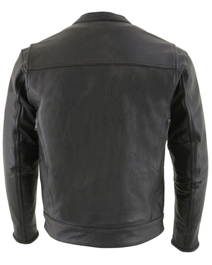 Men's Vented Scooter Zip-Front Cool Tec Leather Jacket
