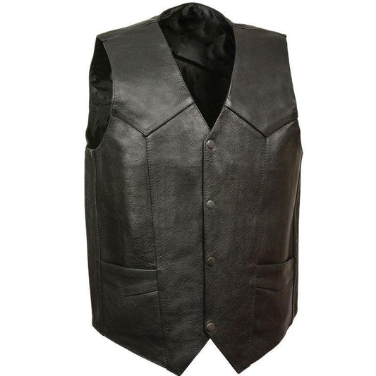 MEN'S CLASSIC SNAP GUN POCKETS VEST IN BLACK