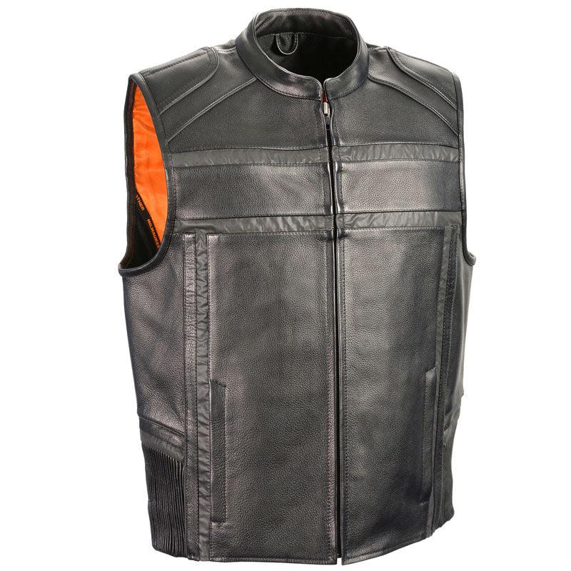 MEN'S REFLECTIVE BAND & PIPING ZIP FRONT VEST