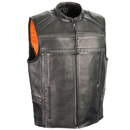 MEN'S REFLECTIVE BAND & PIPING ZIP FRONT VEST