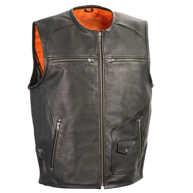 MEN'S ZIPPER FRONT VEST WITH SIDE STRETCH FLEX