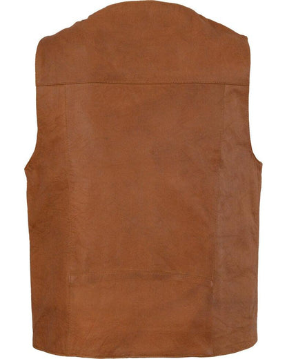 Men's Western Plain Side Vest In Brown