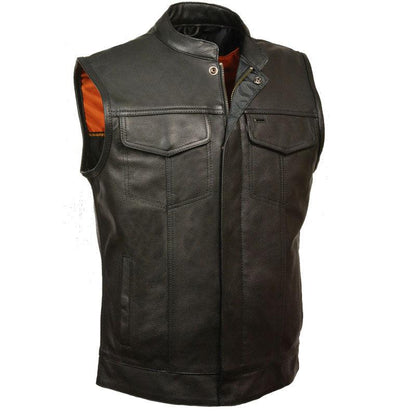 MEN'S OPEN NECK SNAP/ZIP FRONT CLUB STYLE VEST