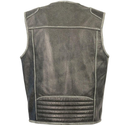 MEN'S VINTAGE DISTRESSED ZIPPER FRONT VEST