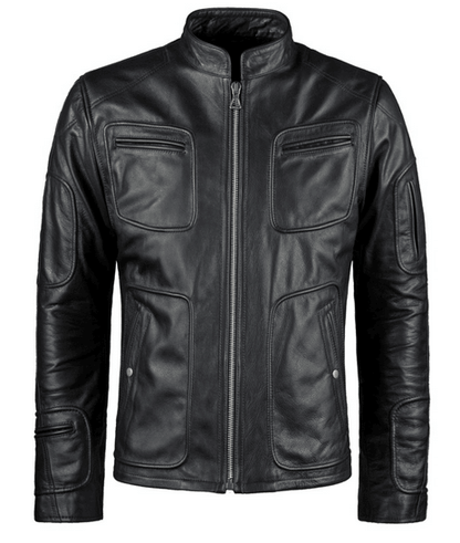 Men's Black Biker Leather Jacket