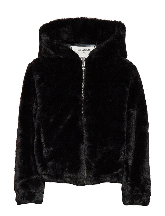 Malia Fur Black Leather Jacket