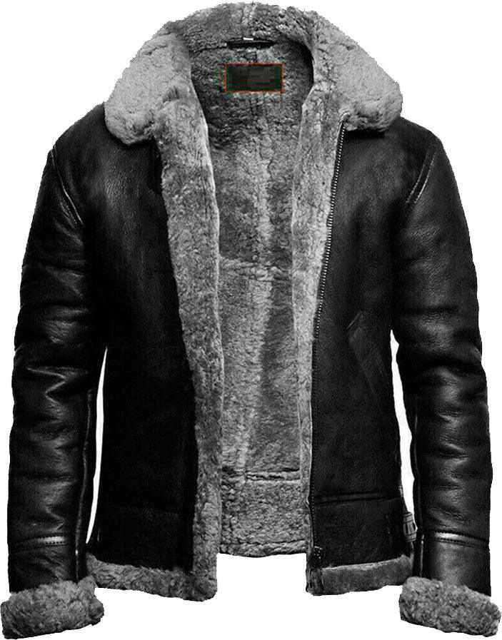 Brand New B3 Bomber Leather Jacket With Fur