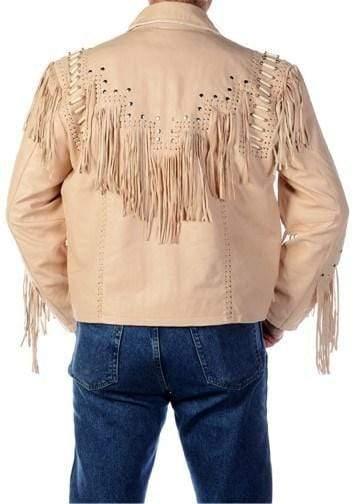 Western Men 1980' Cowboy Cream Color Fringe Jacket