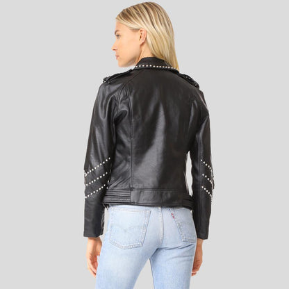 Dani Black Studded Leather Jacket