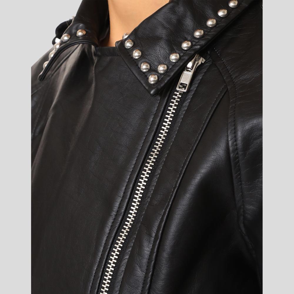 Dani Black Studded Leather Jacket