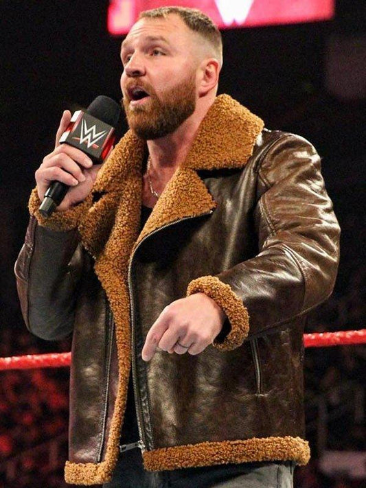 Dean Ambrose WWE Wrestler Brown Shearling Jacket