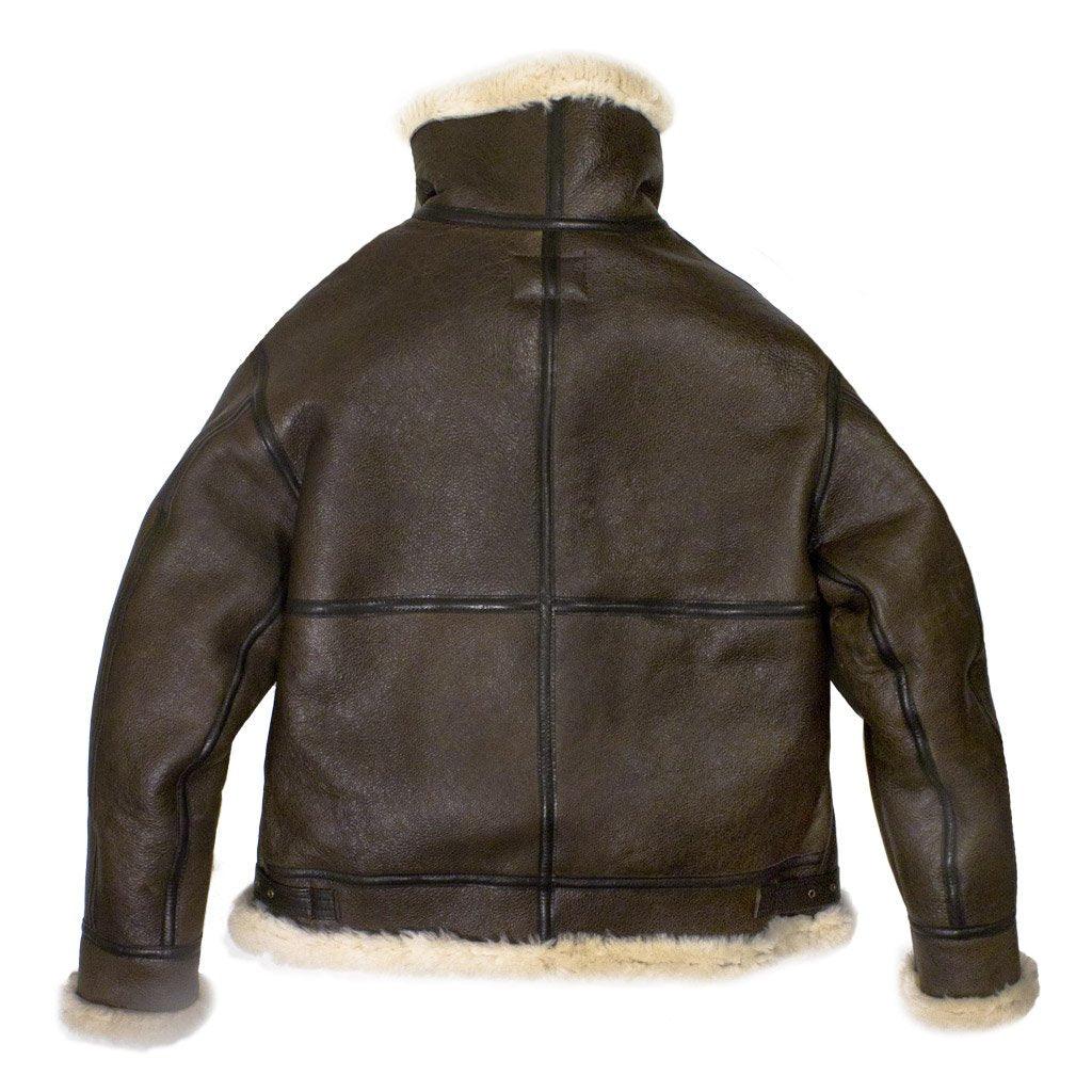 Brown B-3 Bomber Genuine Leather Sheepskin Jacket For Men