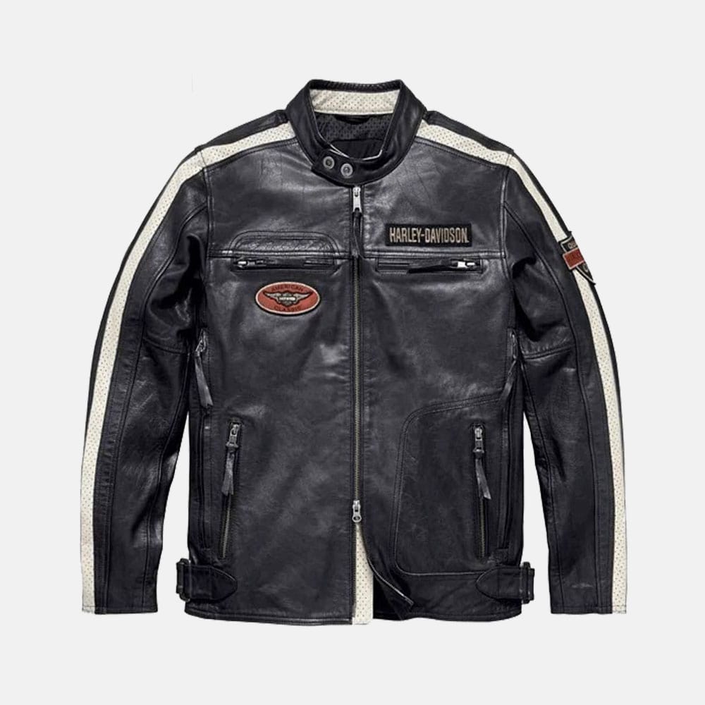 Harley Davidson Mid-Weight Command Men's Motorcycle Leather Jacket