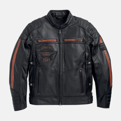 Men's Harley Davidson Motorcycle Exmoor Reflective Wing Leather Jacket