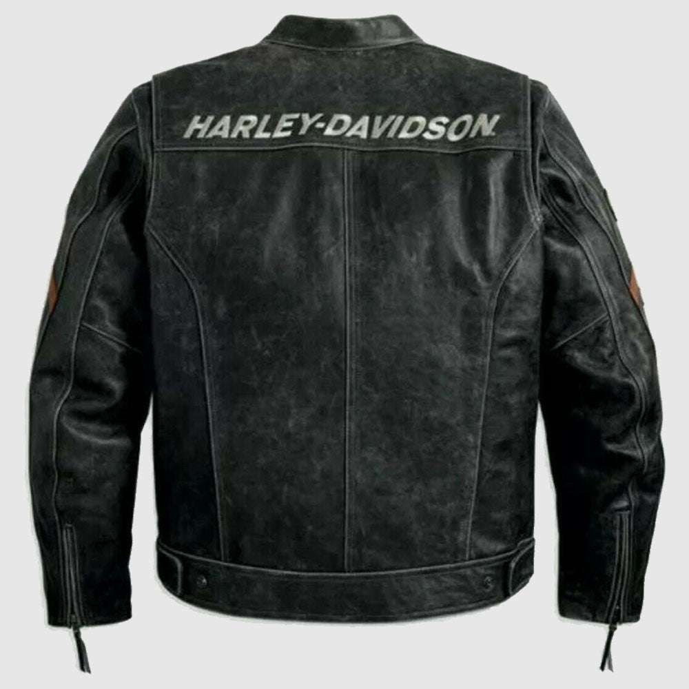 Black Harley Davidson leather jacket For Men