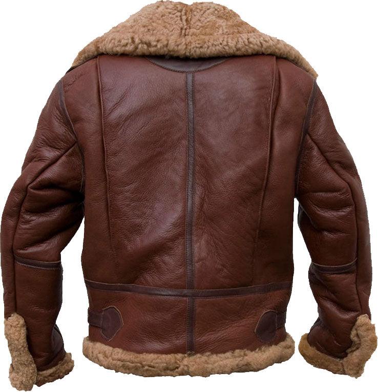 High-quality Pilot Bomber Brown Leather Jacket With Fur
