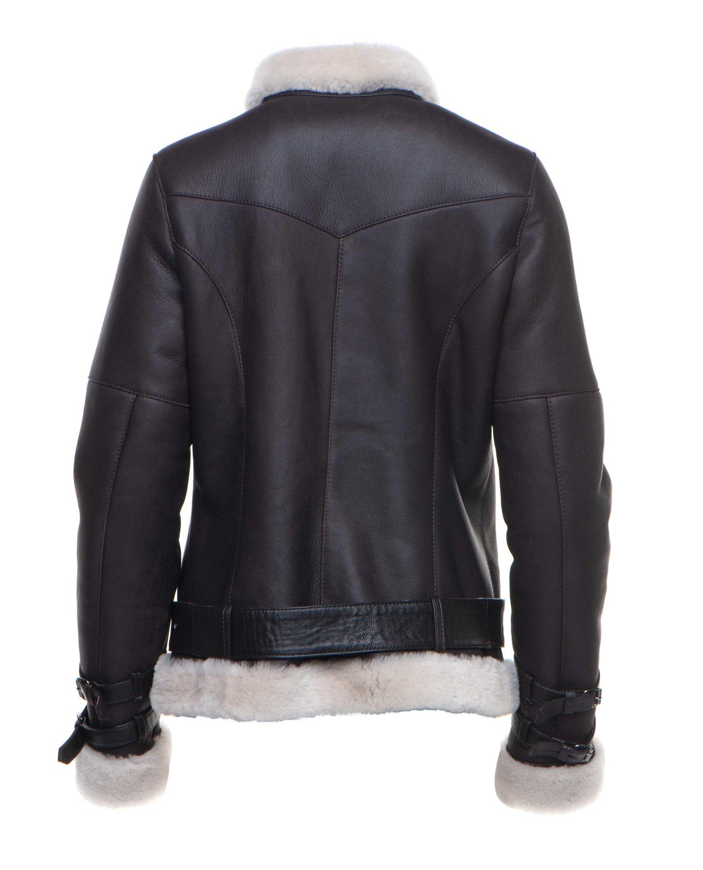Jayne's Brown Biker Sheepskin Shearling Jacket