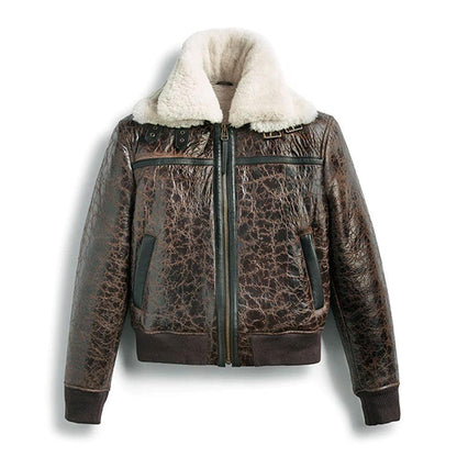 Men's Shearling RAF Aviator Bomber Leather Jacket