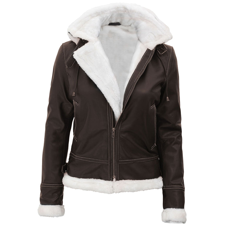 Womens Fur Lined Leather Jacket