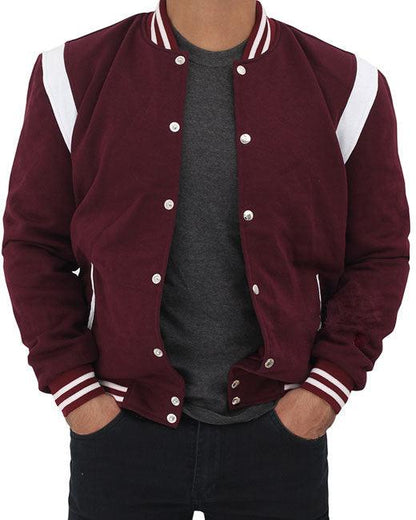 Jesse Maroon and White Letterman Jacket