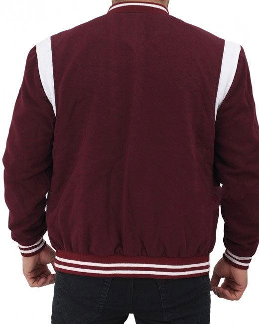 Jesse Maroon and White Letterman Jacket