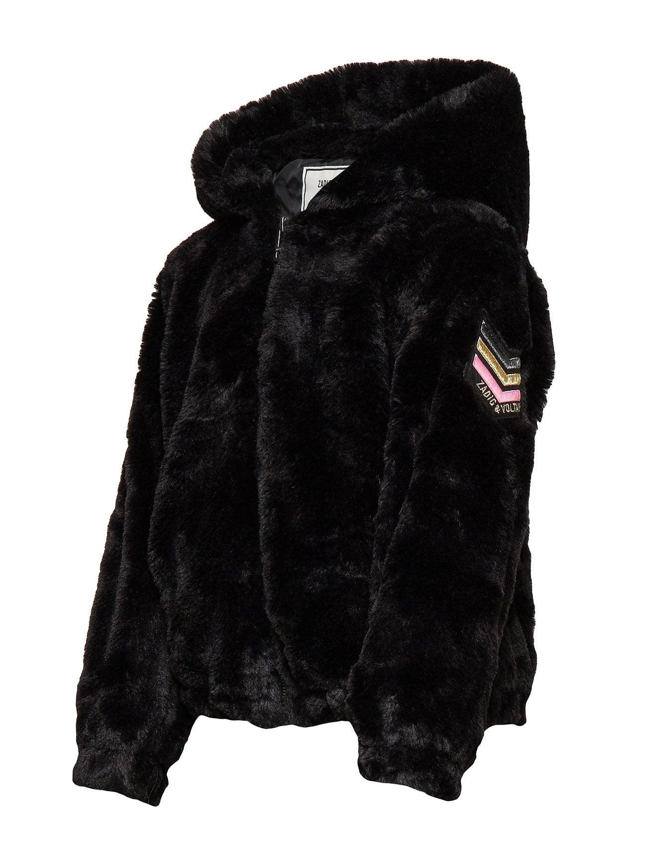 Malia Fur Black Leather Jacket